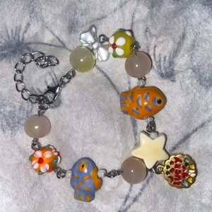 Ceramic fish shaped beaded bracelet🐠